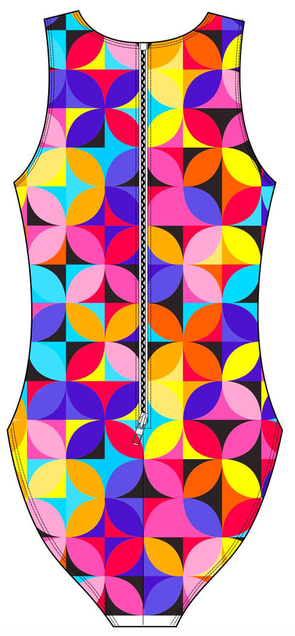 Female Water Polo Suit - Geo Petals (3053)