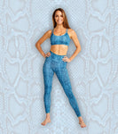 Hola Blue Snake Strappy Crop Top