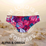 Alpha And Omega Purple Floral  Bikini Bottom
