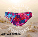 Alpha And Omega Purple Floral  Bikini Bottom