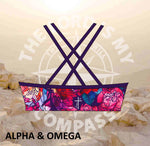 Alpha And Omega Purple Floral Bikini Top