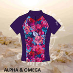 Alpha & Omega Purple Floral Pro Cycling Shirt