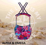 Alpha And Omega Purple Floral  Full Costume
