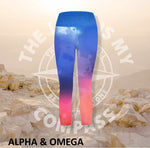 Alpha And Omega Watercolor Jesus Loves you  Athleisure Three Quarter Tights