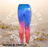 Alpha And Omega Watercolor Jesus loves you print Athleisure Tights