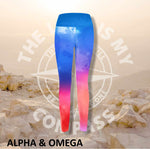 Alpha And Omega Watercolor Jesus loves you print Athleisure Tights