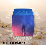 Alpha And Omega Watercolor Jesus Loves You Athleisure Short Tights