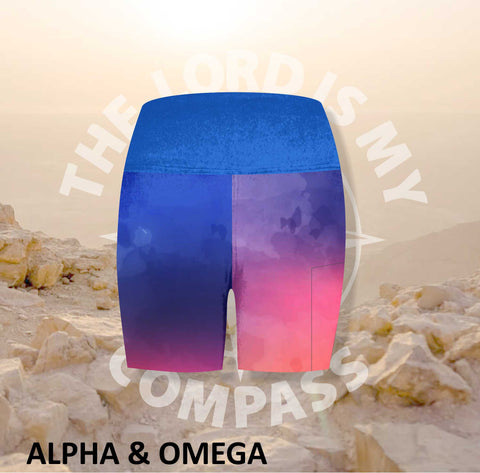 Alpha And Omega Watercolor Jesus Loves You Athleisure Short Tights