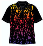 Male Funky Neon Web Custom Printed Golf Shirt