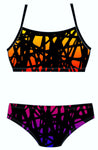 Female 2 piece training bikini - Neon web