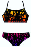 Female 2 piece training bikini - Neon web