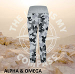 Alpha And Omega Strength Grey Camo Athleisure Three Quarter Tights