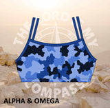 Alpha And Omega  Blue Camo Bikini Top