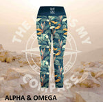 Alpha And Omega Trust his Timing Tropical  Print Three Quarter Athleisure Tights