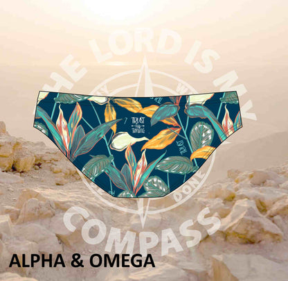 Alpha And Omega Trust His Timing Tropical  Bikini Bottom (3164)