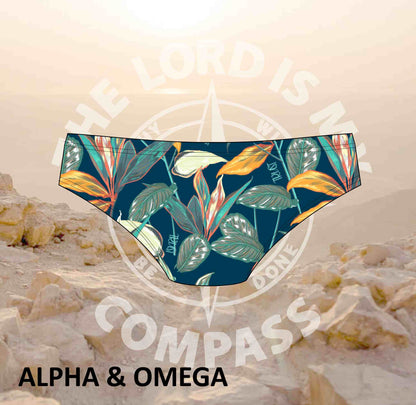 Alpha And Omega Trust His Timing Tropical  Bikini Bottom (3164)