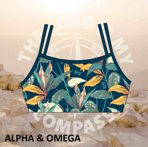 Alpha And Omega Trust His Timing Tropical  Bikini Top