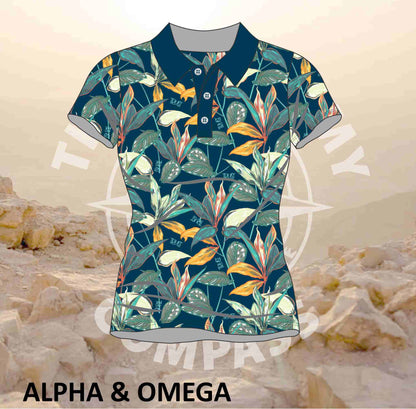 Alpha and Omega Trust His Timing Ladies Golf Shirt (3164)