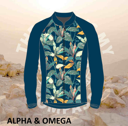 Alpha And Omega Trust his Timing Tropical Print Trail Jacket  (3164)