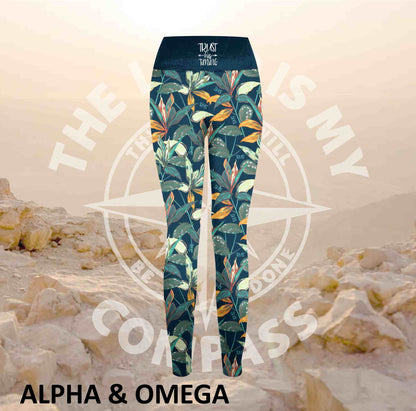 Alpha And Omega Trust his Timing Tropical Athleisure Tights (3164)