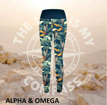 Alpha And Omega Trust his Timing Tropical Athleisure Tights (3164)