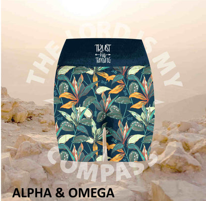 Alpha And Omega Trust his Timing Tropical Athleisure Short Tights (3164)