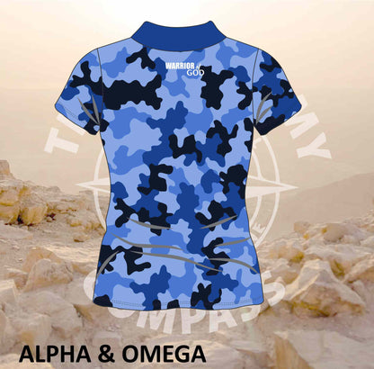 Ladies Golf Shirt – Warrior Blue Camo