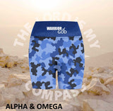 Alpha And Omega Warrior Blue  Camo  Athleisure Short Tights