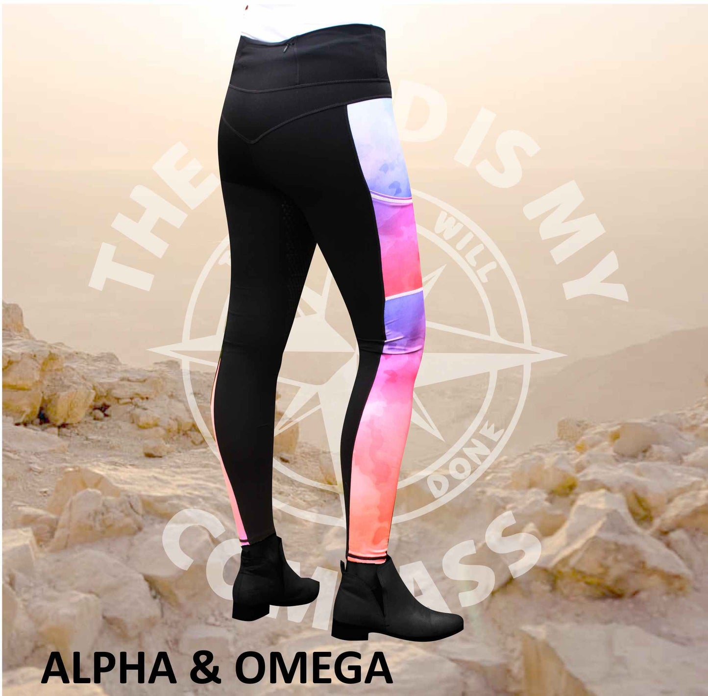 A&O Watercolor Jesus Loves You Equestrian Tights