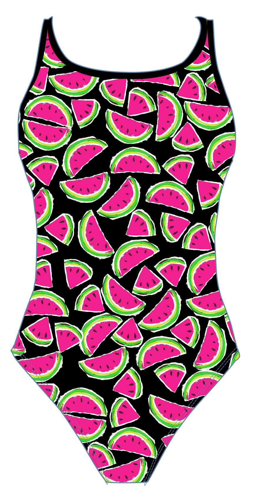Female fastback swimsuit -  Watermelons