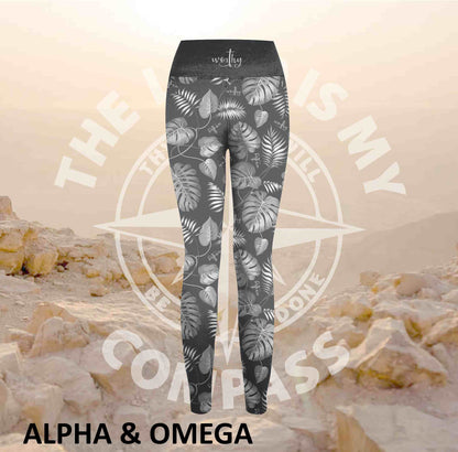 Women's High-Waisted Athleisure Full-Length Leggings – Worthy – Alpha & Omega – view 2